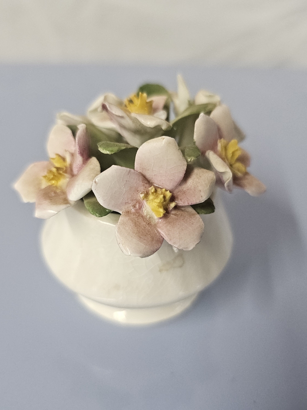 Vintage Healacraft Bone China July Birthday Blooms Miniature Flower Figurine